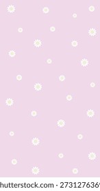 Cute Daisy Flower Seamless Pattern on Pastel Pink Background, Vector Editable Illustration