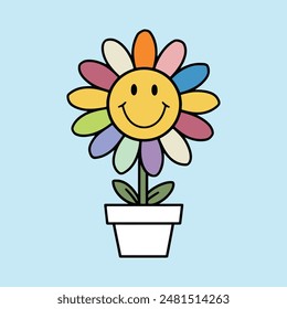 Ilustración de icono de Vector de flor de margarita