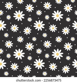 Cute Daisy flowers seamless pattern. Ditsy print. Floral seamless background. Design for fashion prints, paper goods, background, wallpaper, wrapping, fabric and more