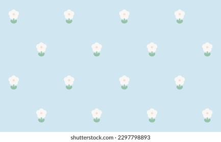 Cute daisy flowers seamless pattern. Print, template. Vector illustration. 