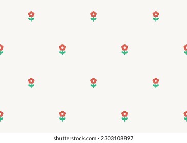 Cute daisy flowers seamless pattern. Pattern design, print, template. Vector illustration. 