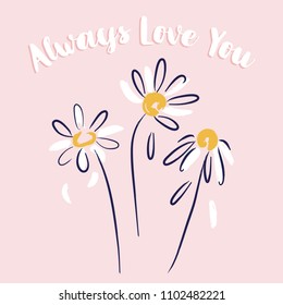 Cute Daisy Illustration Stock Vector (Royalty Free) 1102482221