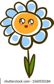 Cute daisy, illustration, vector on white background.