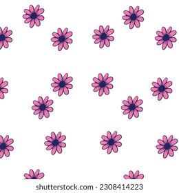 Marea margarita sobre fondo blanco fondo de flores sin costuras fondo para coser ropa para niños empacar papel