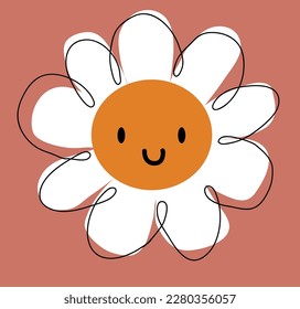 CUTE DAISY SMILEY - VECTOR ILLUSTRATION