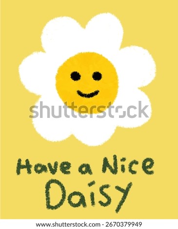 Cute Daisy with a Smiling Face illustration