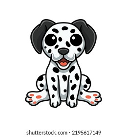 Cute dalmatian dog cartoon sitting