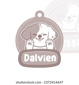 Cute Dalmatian Dog Name Tag Labels for pet necklace