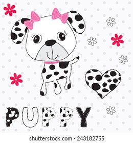 cute dalmatian dog vector illustration