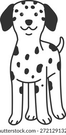 ilustração de vetor de cachorro dalmácia bonito