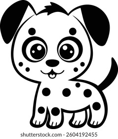  Cute Dalmatian Puppy Illustration with Transparent Background