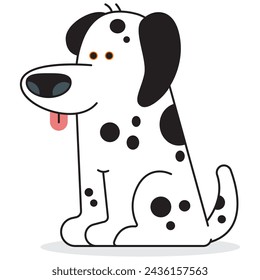 Cute dalmatian puppy vector cartoon dog character illustration isolated on a white background.