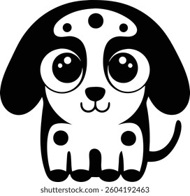 Cute Dalmatian Silhouette with Transparent Background