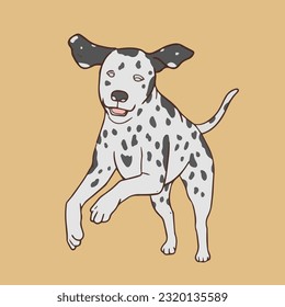 eine süße dalmatinische Vektorgrafik mit Hintergrundfarbe, perfekt für süße Illustration