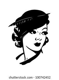 Cute Dame - Retro Clipart Illustration