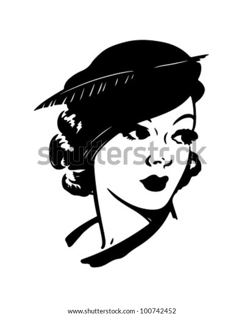 Cute Dame Retro Clipart Illustration Stock Vector (Royalty Free) 100742452