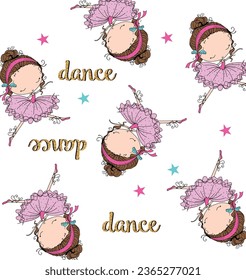 cute dance ballet grapic tees for girl