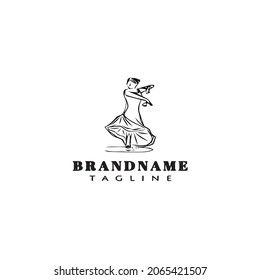 cute dance logo design template icon modern vector illustration