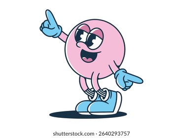 Cute dancer mascot character in pink colors