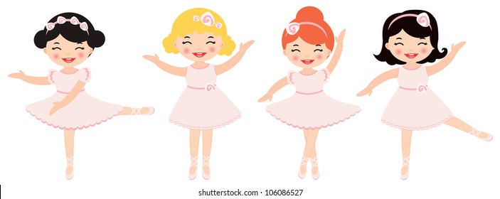 Cute dancing ballerinas