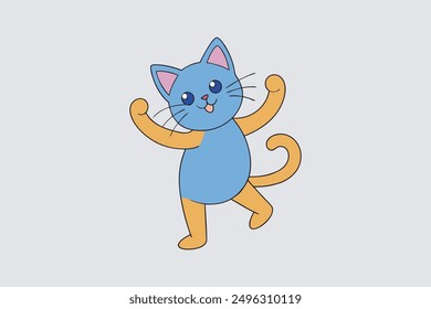  Cute Dancing Cat  vector artwork