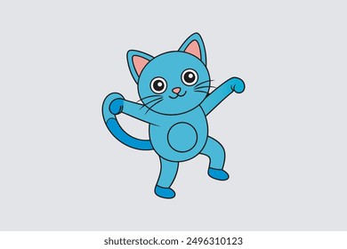  Cute Dancing Cat  vector artwork