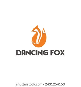 Cute Dancing Fox Logo design	
