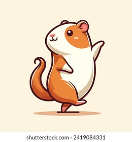 süße Dancing Hamster Cartoon Charakter Maskottchen