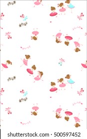 
Cute dancing little ballerinas pattern
