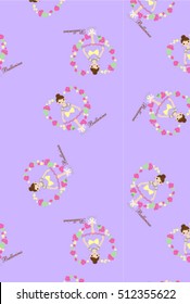 Cute dancing little ballerinas pattern