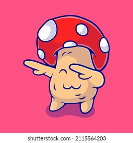cute dancing mushroom illustration suitable for mascot sticker and t-shirt design
