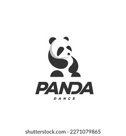 cute dancing panda logo design inspiration