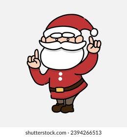 cute dancing santaclaus cartoon vector design illustration suitable for sticker, template, gift, icon