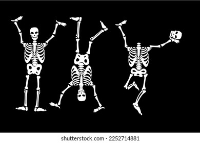 cute dancing skeleton background illustration