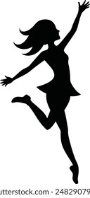 A cute dancing vector silhouette illustration great