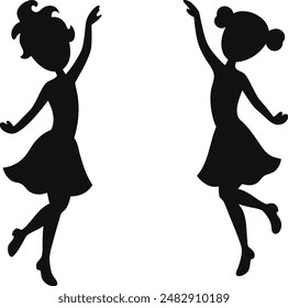 A cute dancing vector silhouette illustration looks wow