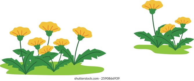 Cute dandelion background illustration material