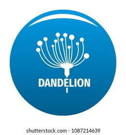 Cute dandelion logo icon. Simple illustration of cute dandelion vector icon for any design blue