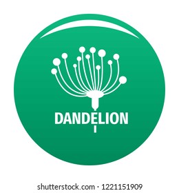 Cute dandelion logo icon. Simple illustration of cute dandelion vector icon for any design green