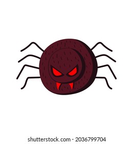 Cute dangerous spider symbol vector doodle. Cartoon happy halloween illustration