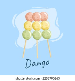 Cute dango cartoon vector asian food