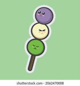 Cute dango with expression, Cute Japanese dessert