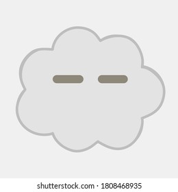 Cute dunkle Cloud-Cartoon-Charakter, Vektorgrafik einzeln auf hellgrauem Hintergrund