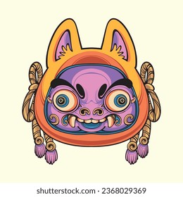 Cute Daruma pink vector art