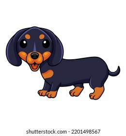 Caricatura de perro de Cute Dashund posando