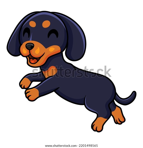 Cute Dashund Dog Cartoon Posing Stock Vector (Royalty Free) 2201498565 ...