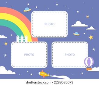 Cute daycare center photo tag illustration 