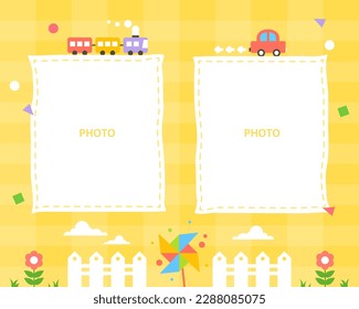 Cute daycare center photo tag illustration 