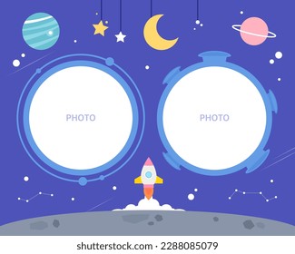 Cute daycare center photo tag illustration 