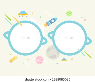 Cute daycare center photo tag illustration 